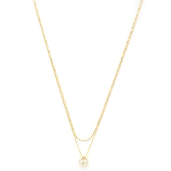 SODAJO DAINTY HEART CHARM LAYERED NECKLACE