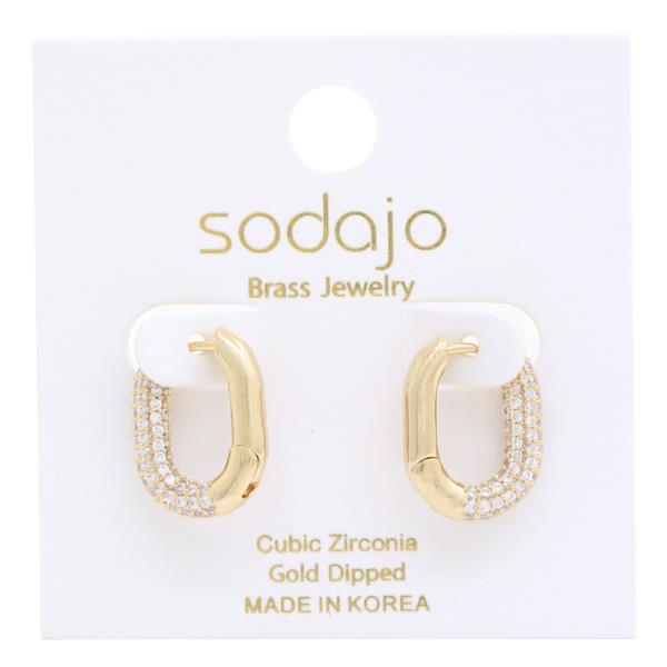SODAJO CZ OVAL GOLD DIPPED EARRING