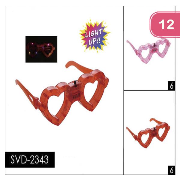 HEART SHAPE SUNGLASSES WITH LIGHT (12 UNITS)