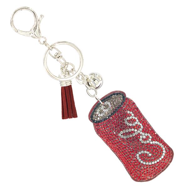 RHINESTONE COLA SODA CAN KEYCHAIN