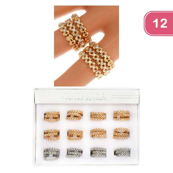 FASHION RHINESTONE RING (12UNITS)