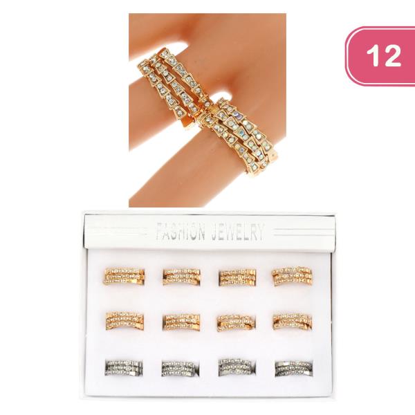 FASHION RHINESTONE RING (12UNITS)