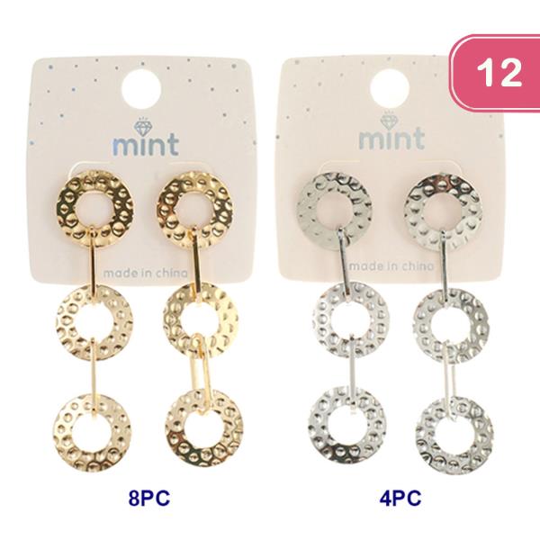 FASHION THREE TIER CIRCLE EARRING (12UNITS)