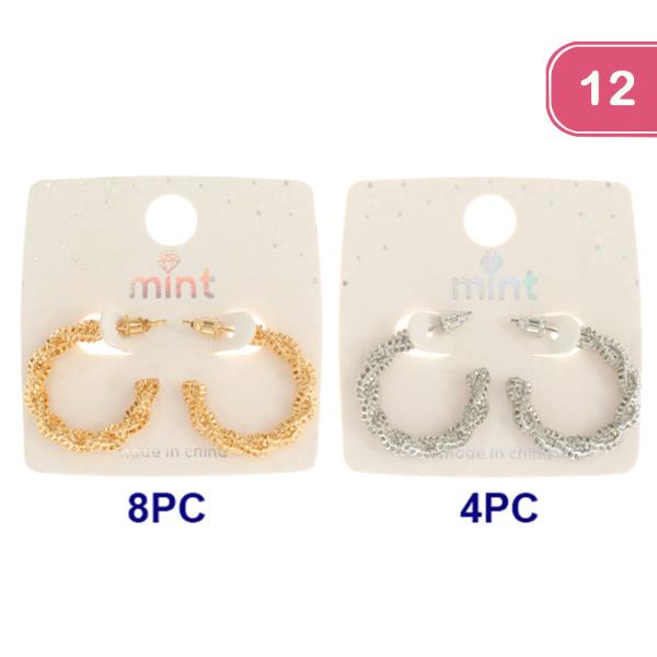 FASHION TEXTURED HOOP EARRING (12UNITS)