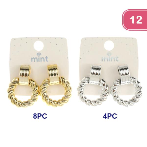 FASHION TWIST HOOP EARRING (12UNITS)