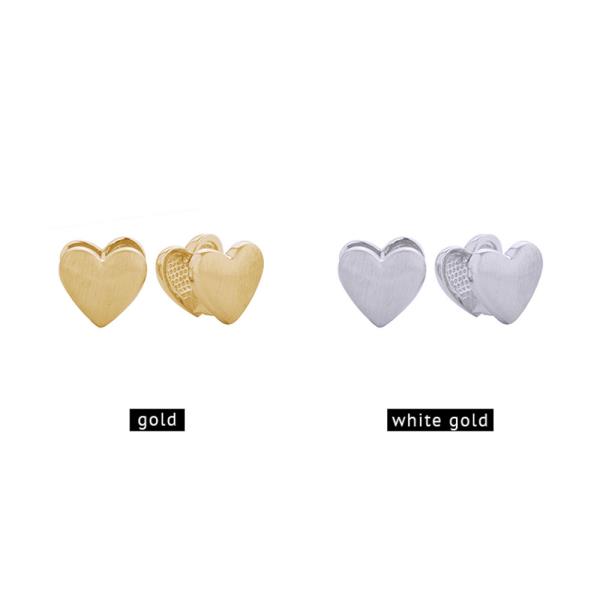 14K GOLD/WHITE GOLD DIPPED SIMPLY LOVE HUGGIE EARRING