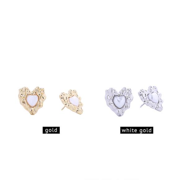 14K GOLD/WHITE GOLD DIPPED EVERLASTING LOVE POST EARRINGS