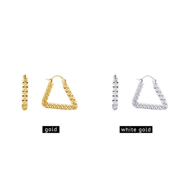 14K GOLD/WHITE GOLD DIPPED HUGGIE HOOP EARRING